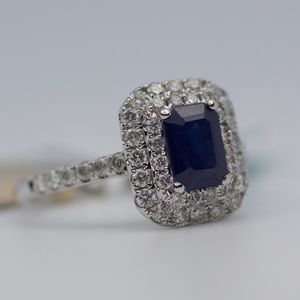 BH EFFY 14k White Gold Sapphire And Diamond Ring